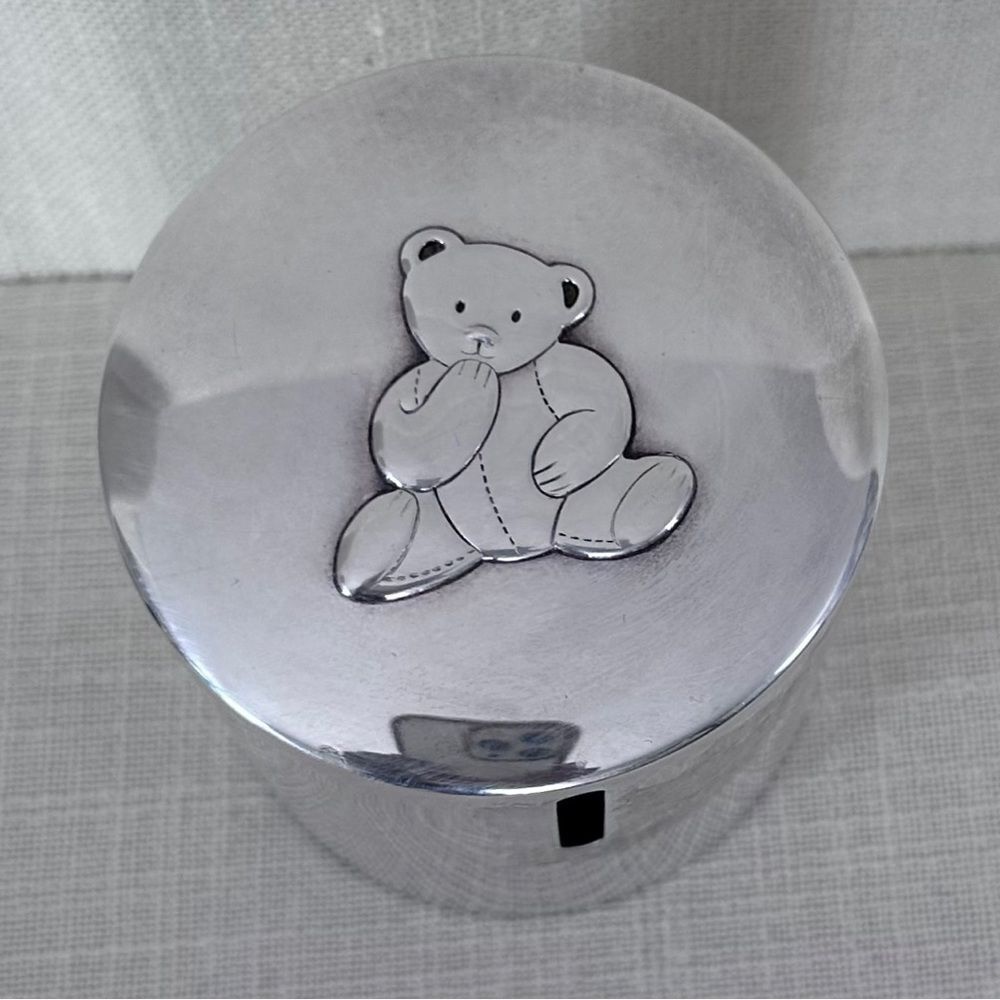 Christofle Charlie Bear Silver Plate Piggy Bank